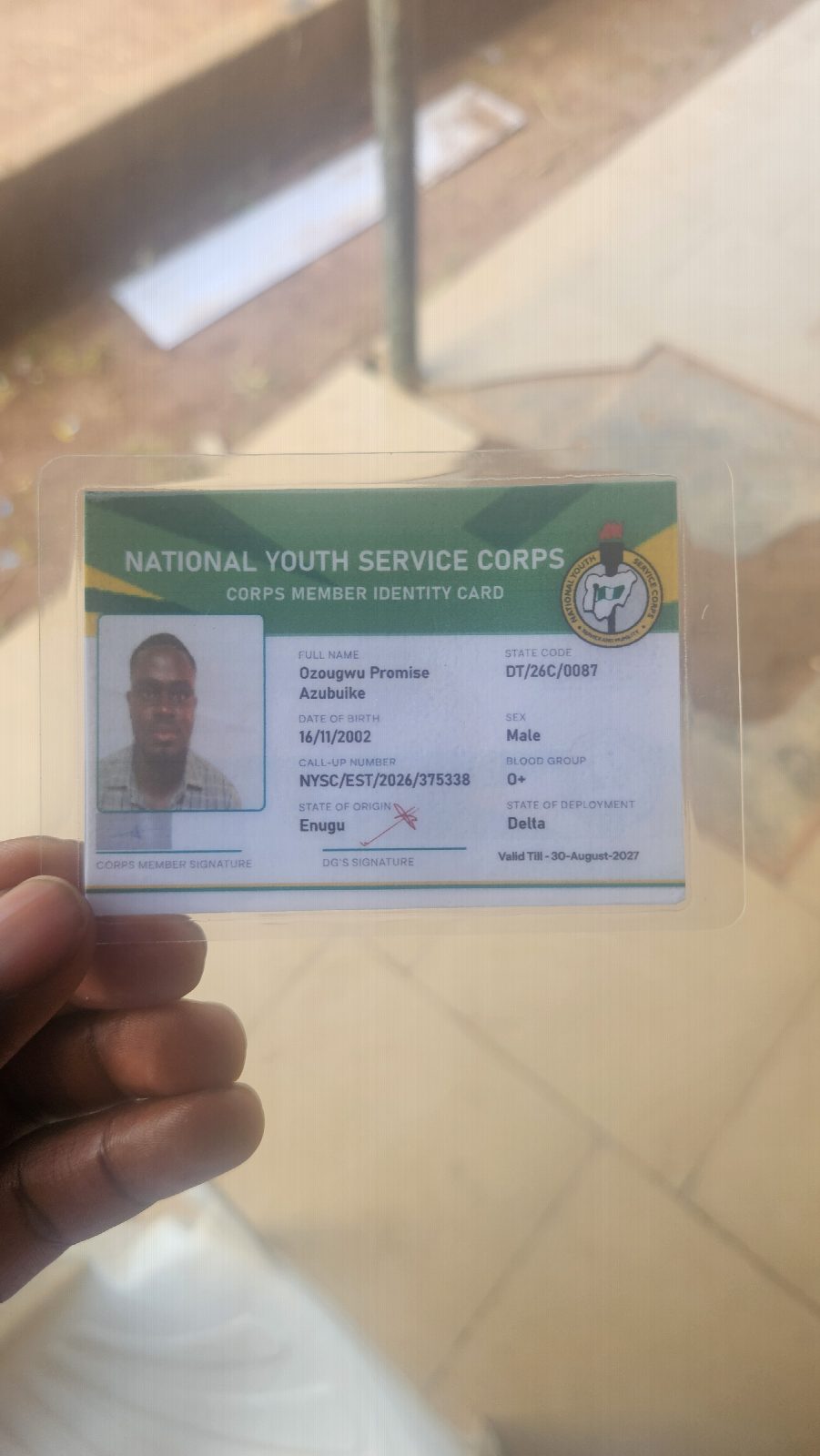 NYSC corps member ID card