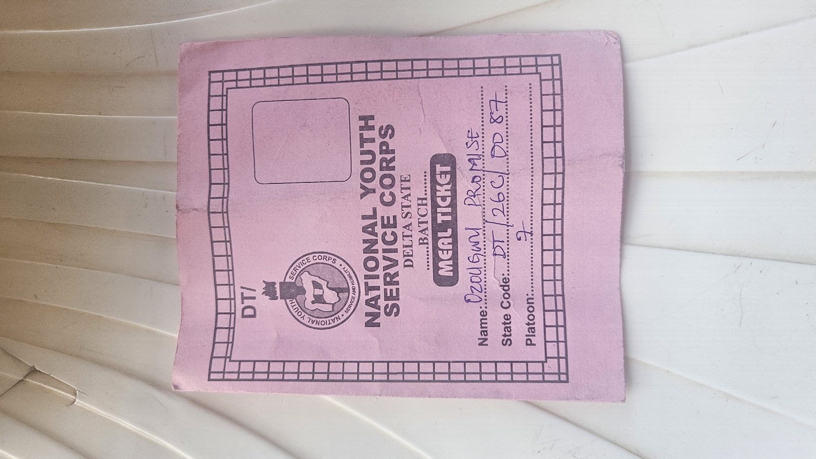 NYSC meal ticket